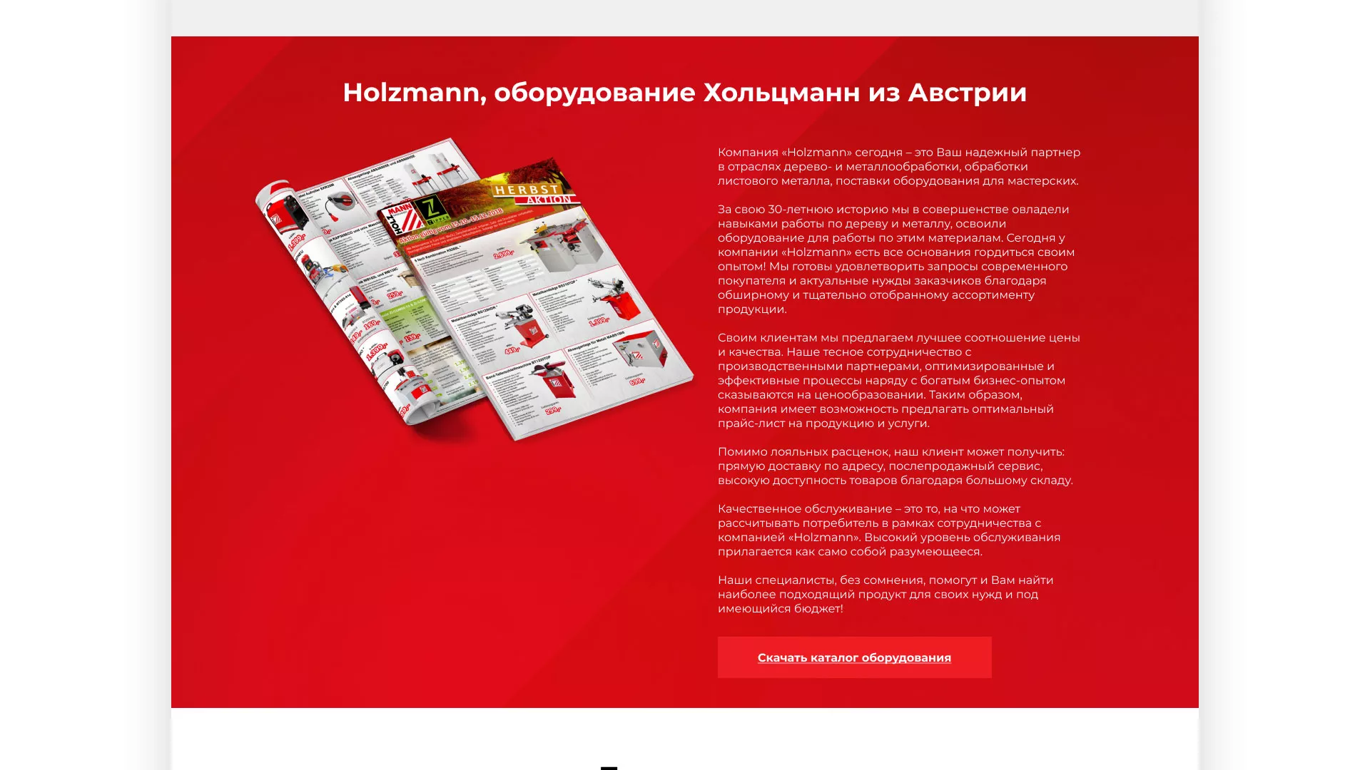 Создание сайта компании «HOLZMANN Maschinen GmbH» в Волоколамске