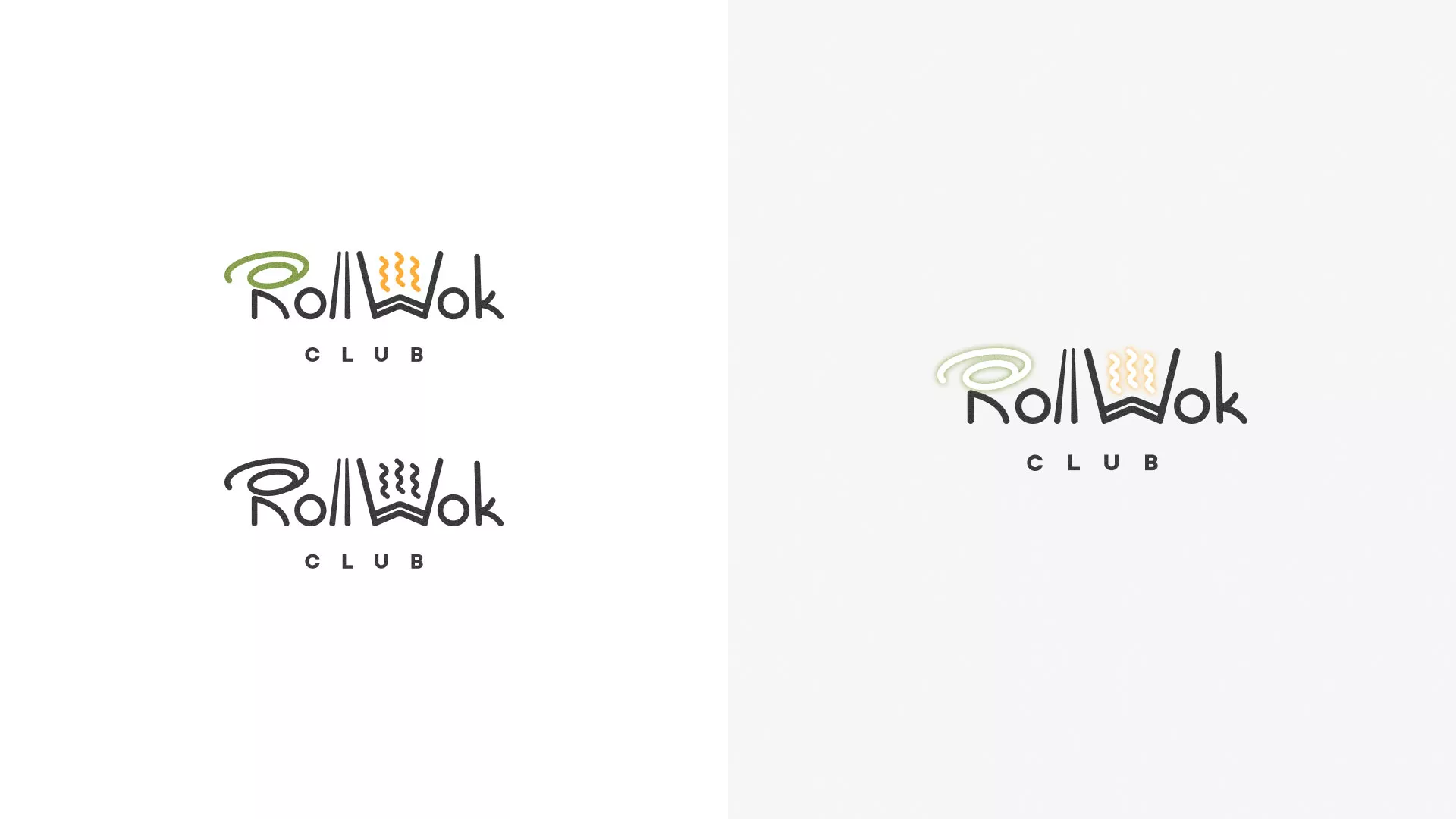 Разработка логотипа и фирменного стиля суши-бара «Roll Wok Club» в Волоколамске