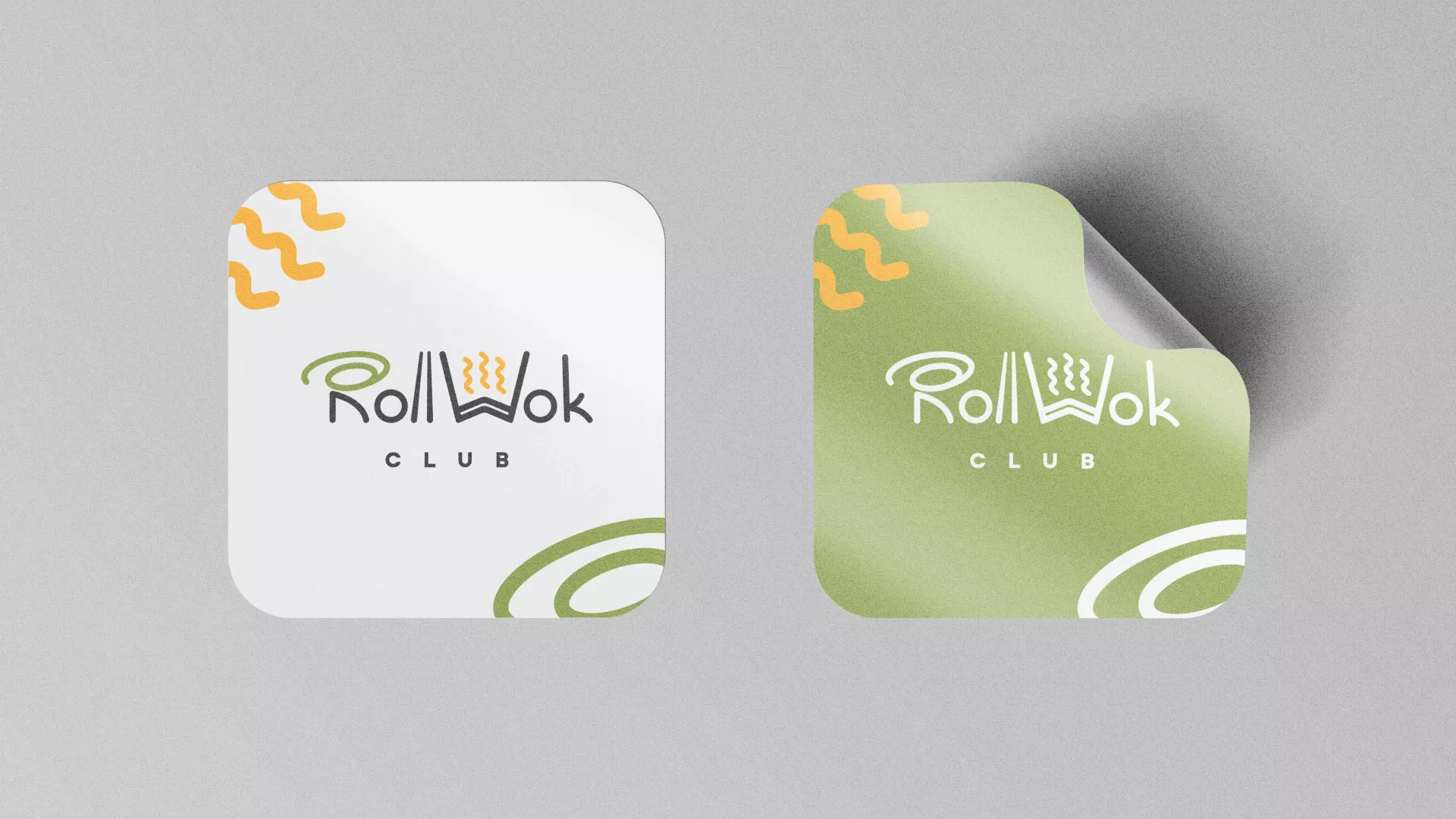 Разработка логотипа и фирменного стиля суши-бара «Roll Wok Club» в Волоколамске